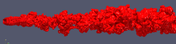 Simulation directe d'un sillage d'une plaque carrée
